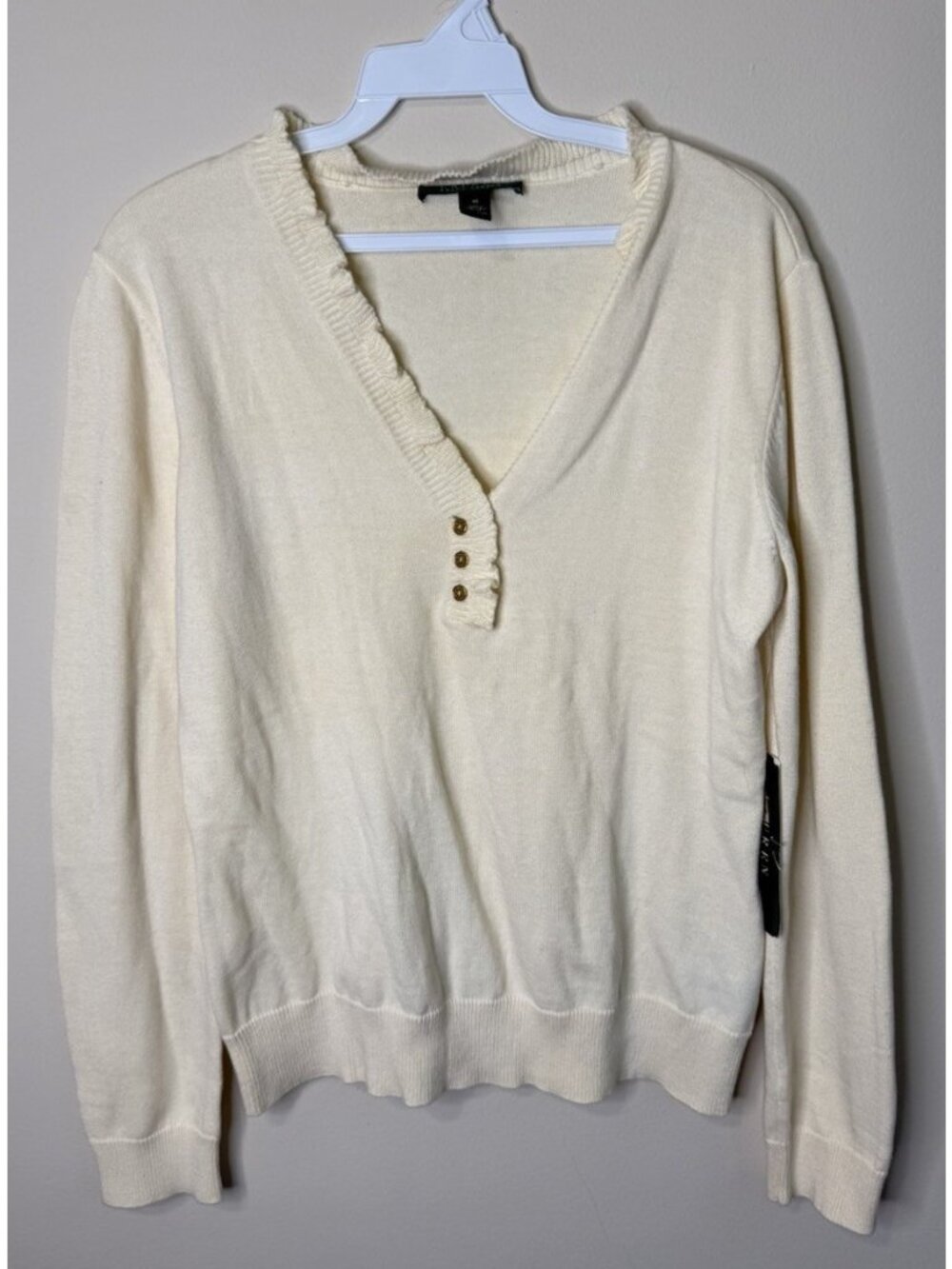 Deadstock Vintage 90s Lauren Ralph Lauren Lightweight Sweater Ruffle Frill Mediu